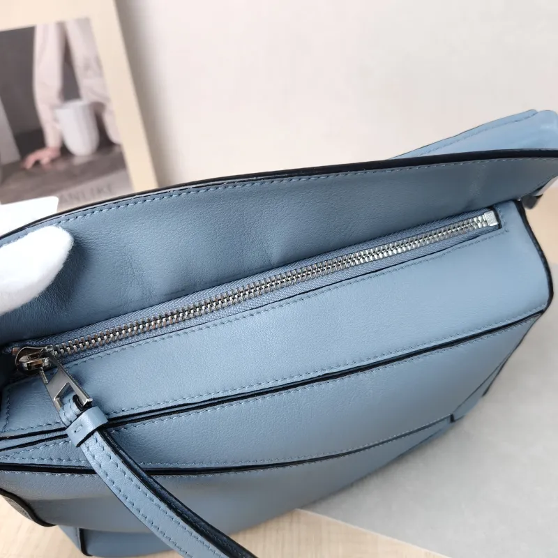 LOEWE Crossbody Bag Puzzle Blue CC alfskin Small 24 × 10.5 × 16.5 cm — detail view 7 of 16