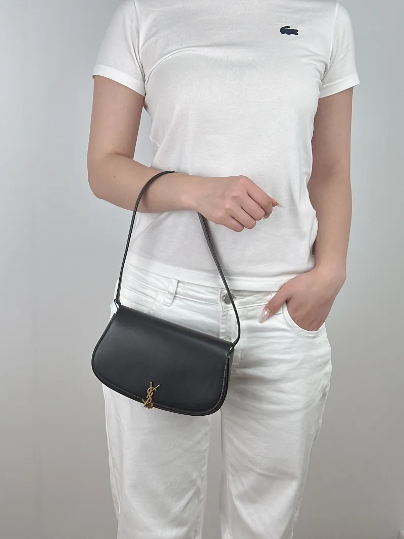 SAINT LAURENT Shoulder Bag VOLTAIRE Black Calfskin Mini 21 × 4.5 × 11 cm — on-model view 2 of 2
