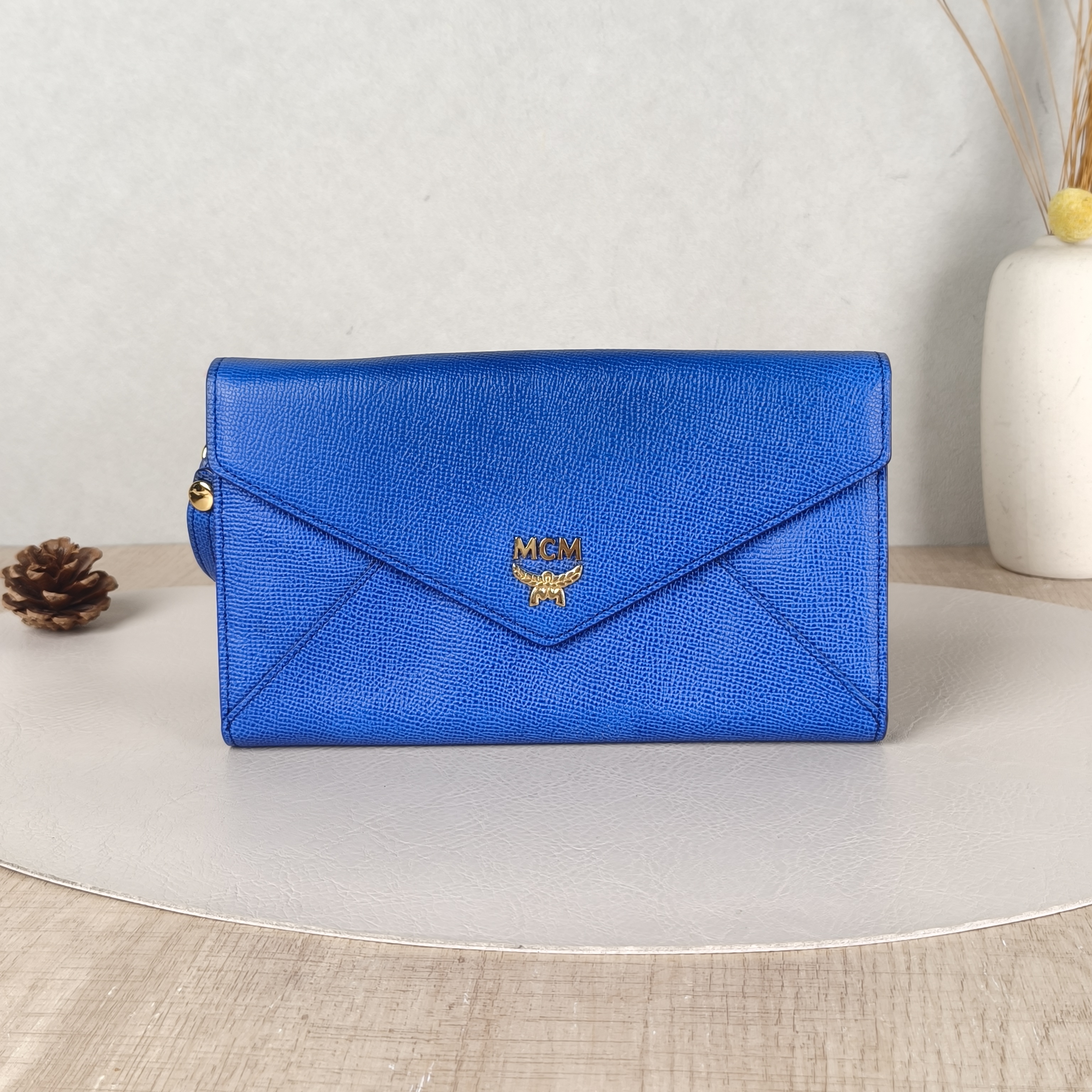 MCM Wallet Wallet Blue Calfskin One Size20 × 2 × 12 cm
