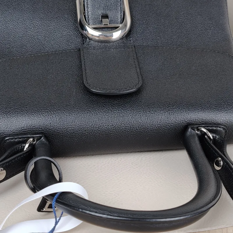 DELVAUX Top Handle Bag Brillant Black Calfskin Medium 29 × 15 × 22 cm — detail view 13 of 13