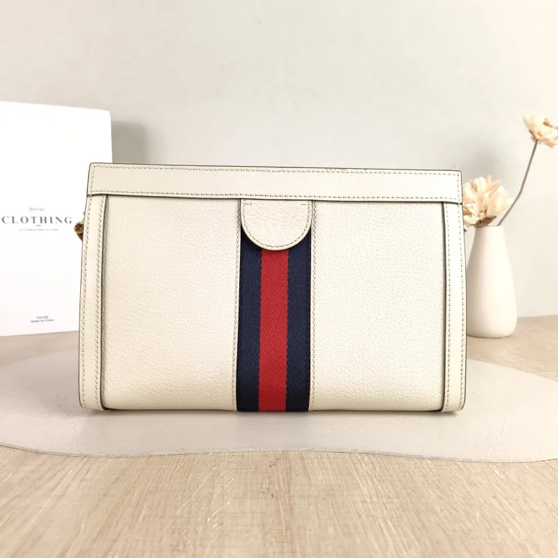 GUCCI Crossbody Bag Ophidia White Calfskin 26 × 8 × 17 cm — cover view 5 of 5