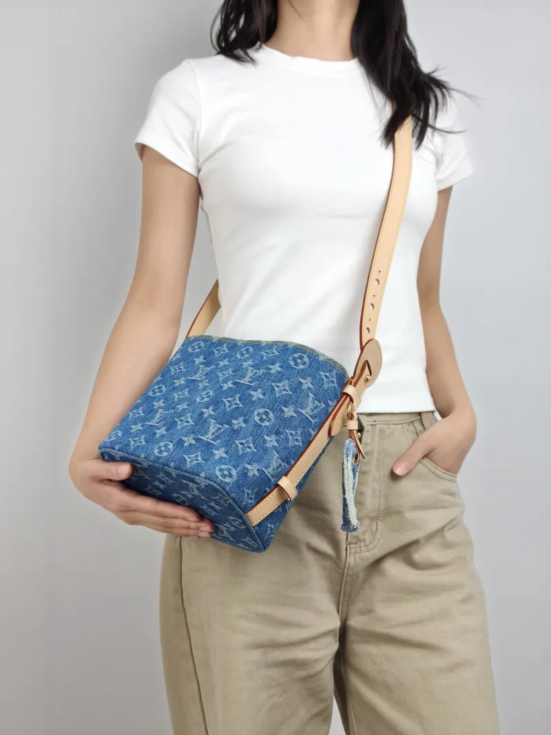 Louis Vuitton Top Handle Bag ALL IN BB Blue BB 16 × 12 × 18 cm — on-model view 2 of 2