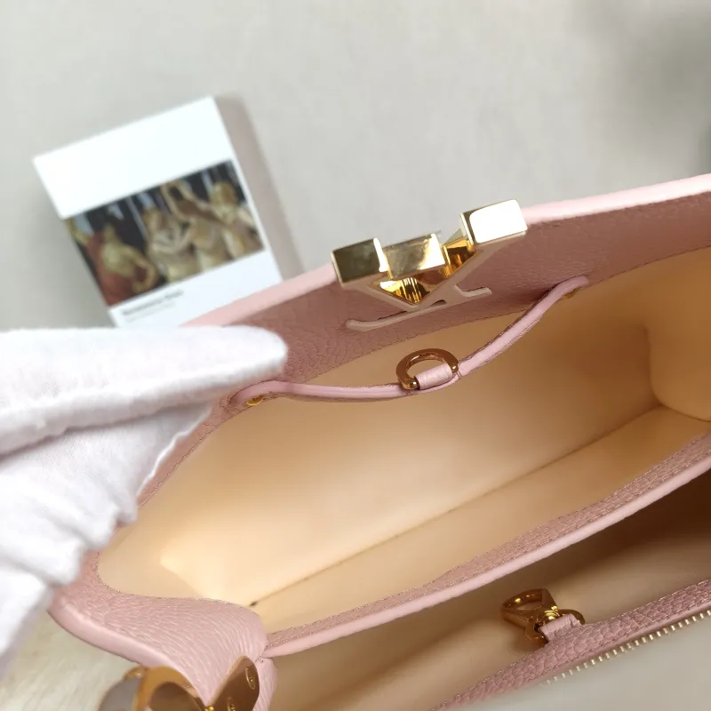 Louis Vuitton Top Handle Bag Capucines Pink Calfskin BB 27 × 9 × 17.5 cm — detail view 9 of 12