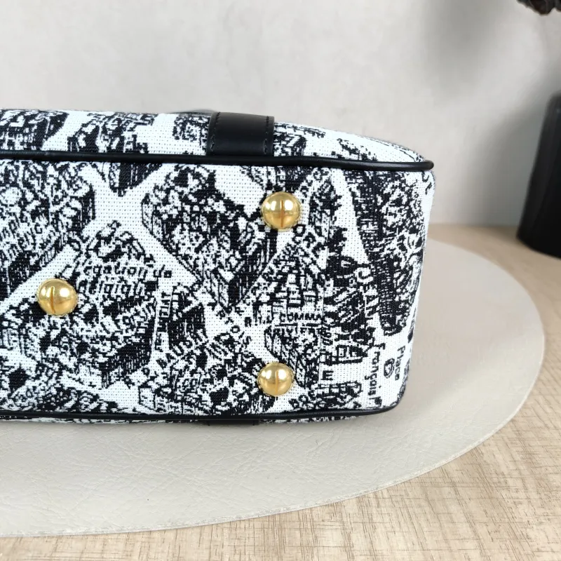 DIOR Top Handle Bag D-Vibe Bowling Bag Colorblock Canvas Small 25 × 9.5 × 16 cm — detail view 6 of 11