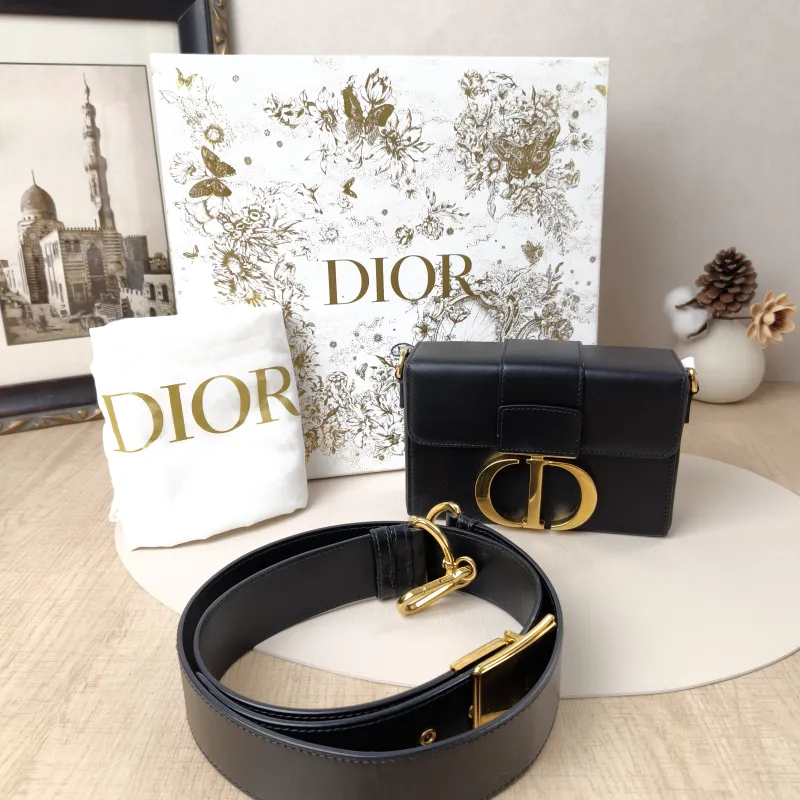 DIOR Crossbody Bag30Montaigne 30 Box Box Black Lambskinmini17.5 × 5 × 11.5 cm — cover view 12 of 13