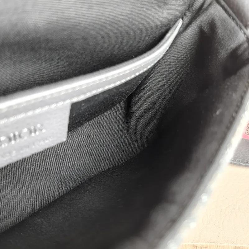 DIOR Crossbody Bag Grey Canvas Mini 20 × 5.5 × 13.5 cm — detail view 10 of 11