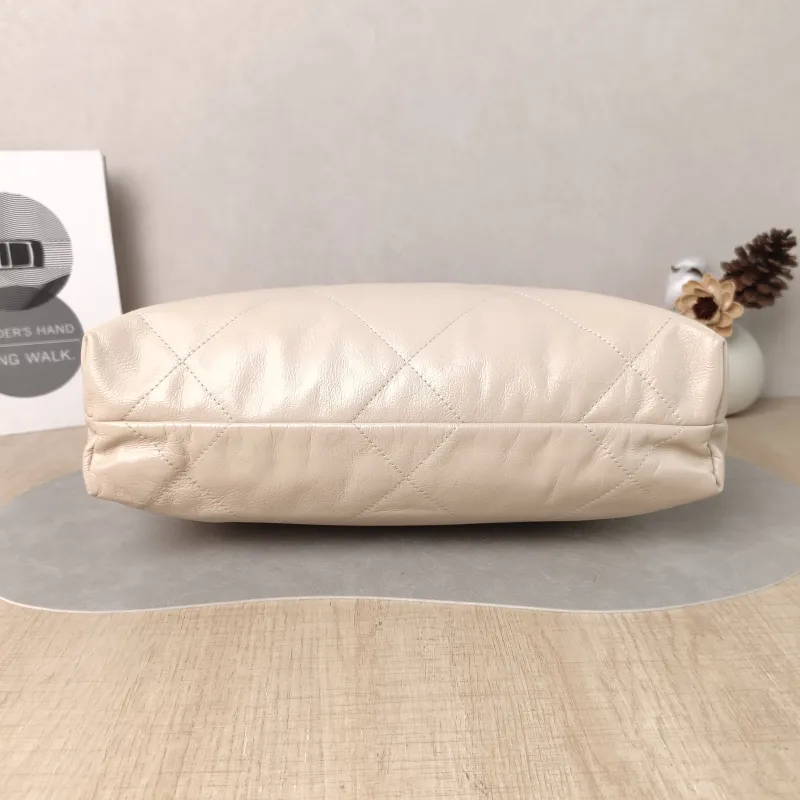Chanel Shoulder Bag 22Bag Beige Calfskin Small 35 × 7 × 37 cm — cover view 3 of 5