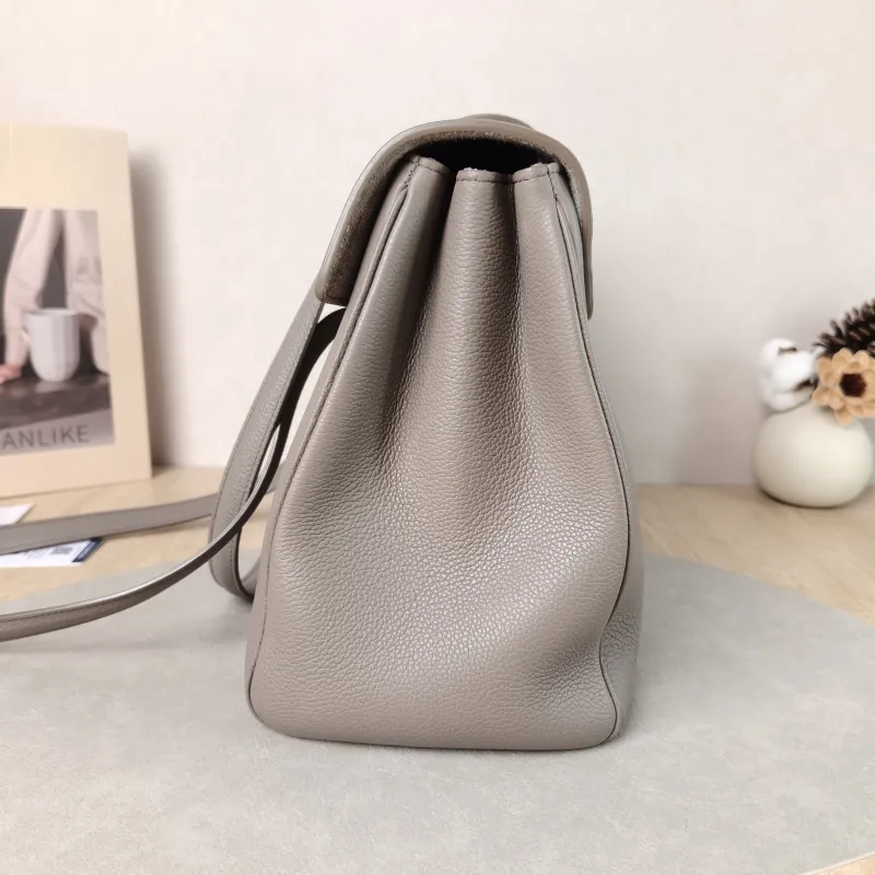 CELINE Shoulder Bag Soft 16Shoulder Bag Grey Calfskin Medium 32 × 15 × 24 cm — detail view 5 of 11