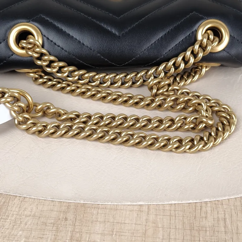 GUCCI Crossbody Bag GG Marmont Small Marmont 22 Black CC alfskin Small 22 × 6 × 13 cm — detail view 3 of 13
