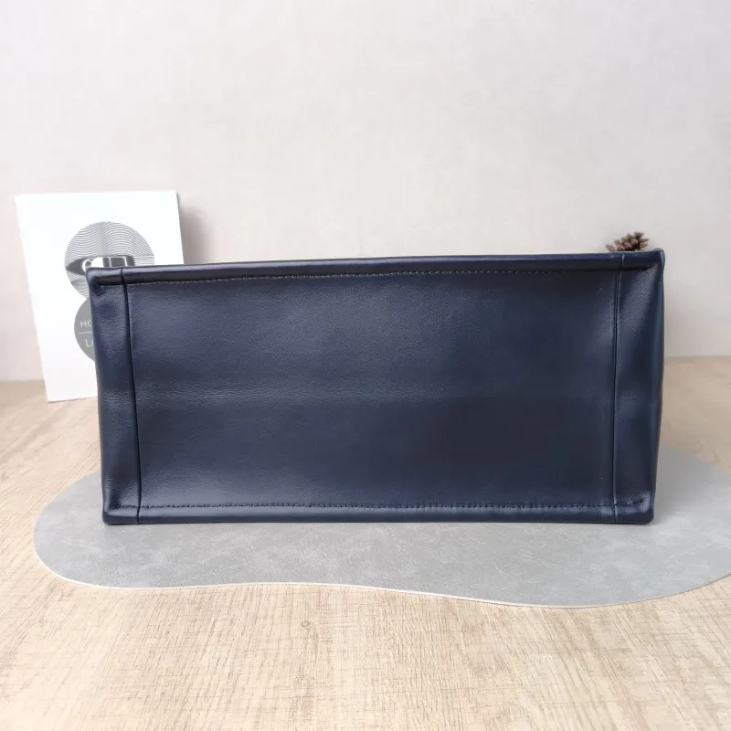 DIOR Shoulder Bag Book Tote Shoulder Strap Edition Blue Canvas · Calfskin Medium 36.5 × 16.5 × 28 cm — cover view 4 of 5