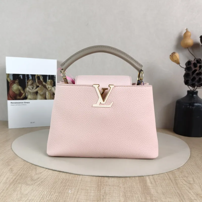 Louis Vuitton Top Handle Bag Capucines Pink Calfskin BB 27 × 9 × 17.5 cm