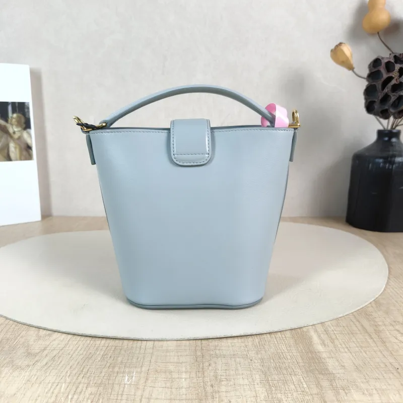 CELINE Crossbody Bag Louise Bucket Bag Blue Calfskin Mini 13.5 × 10 × 16 cm — cover view 2 of 5