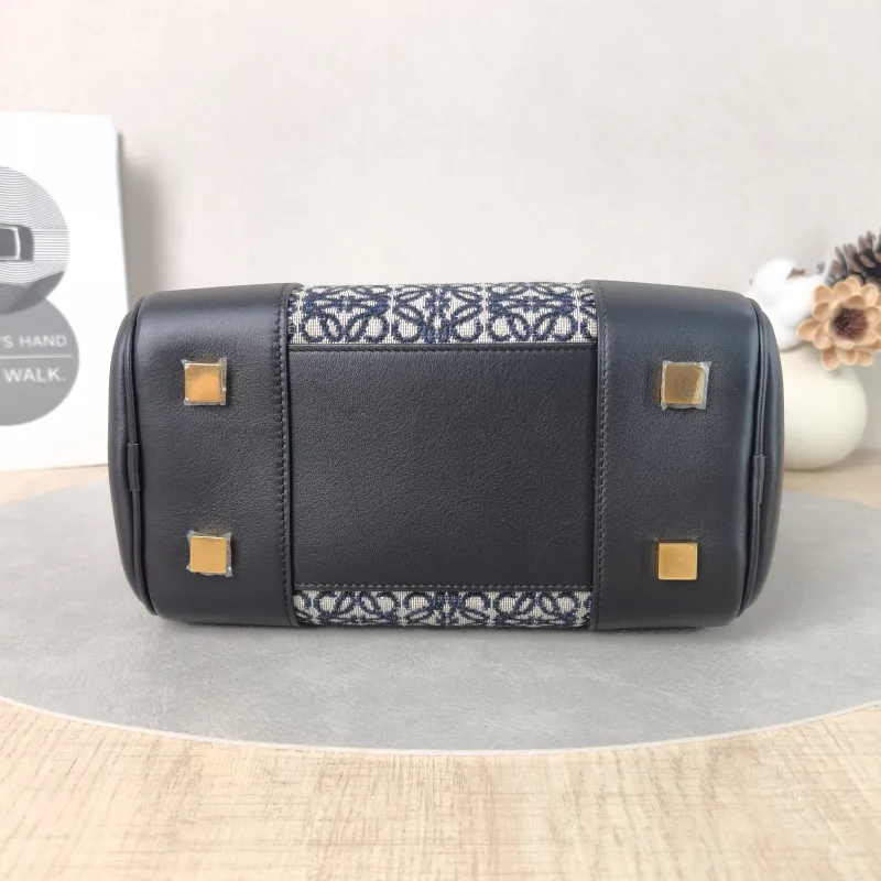 LOEWE Crossbody Bagamazona 19 Blue White Black Calfskin，Canvas Small19 × 11.5 × 18 cm — cover view 6 of 6