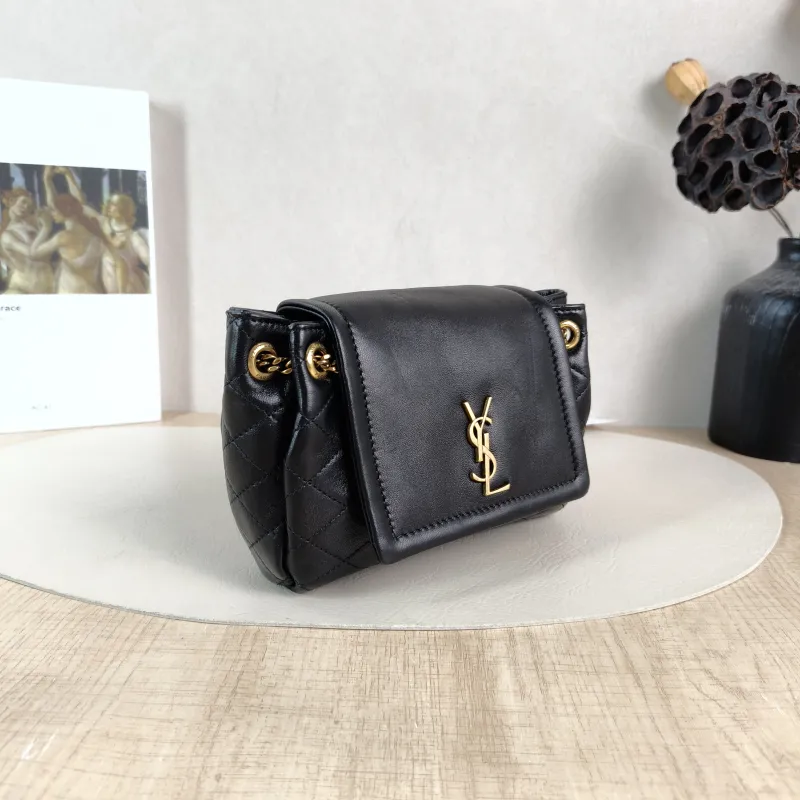 SAINT LAURENT Crossbody Bag NOLITA Black SL ambskin Mini 18 × 6 × 13 cm — cover view 2 of 5