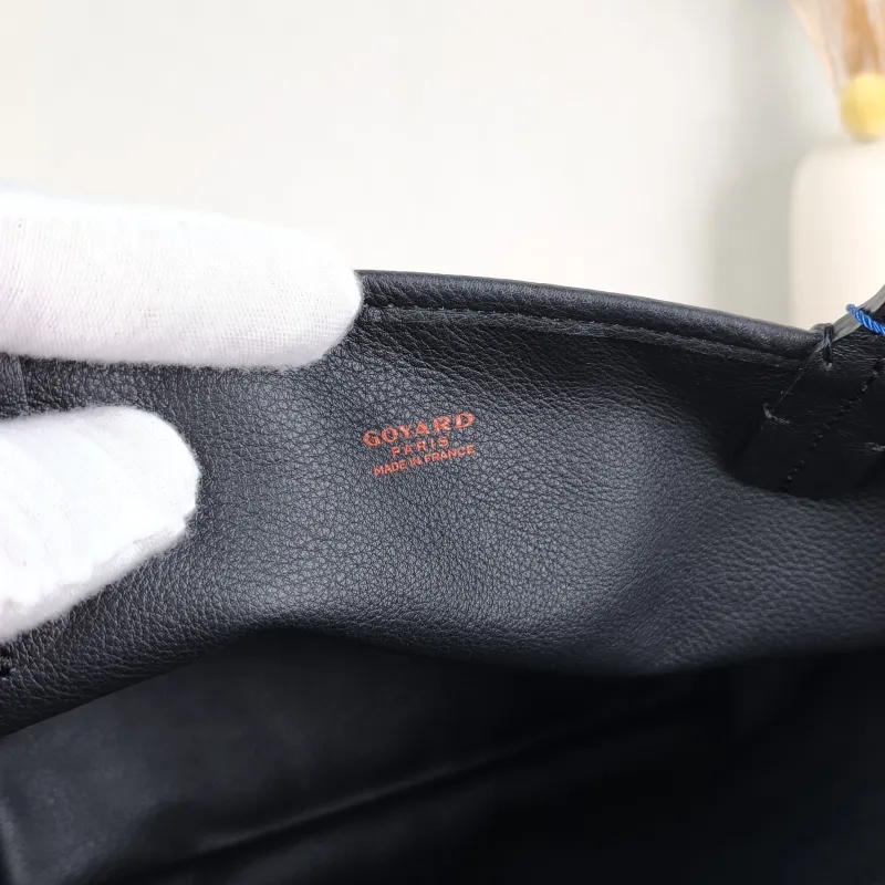 GOYARD Top Handle Bag ANJOU Shopping Tote Black ine Canvas Mini 19.5 × 9 × 19.5 cm — detail view 5 of 10