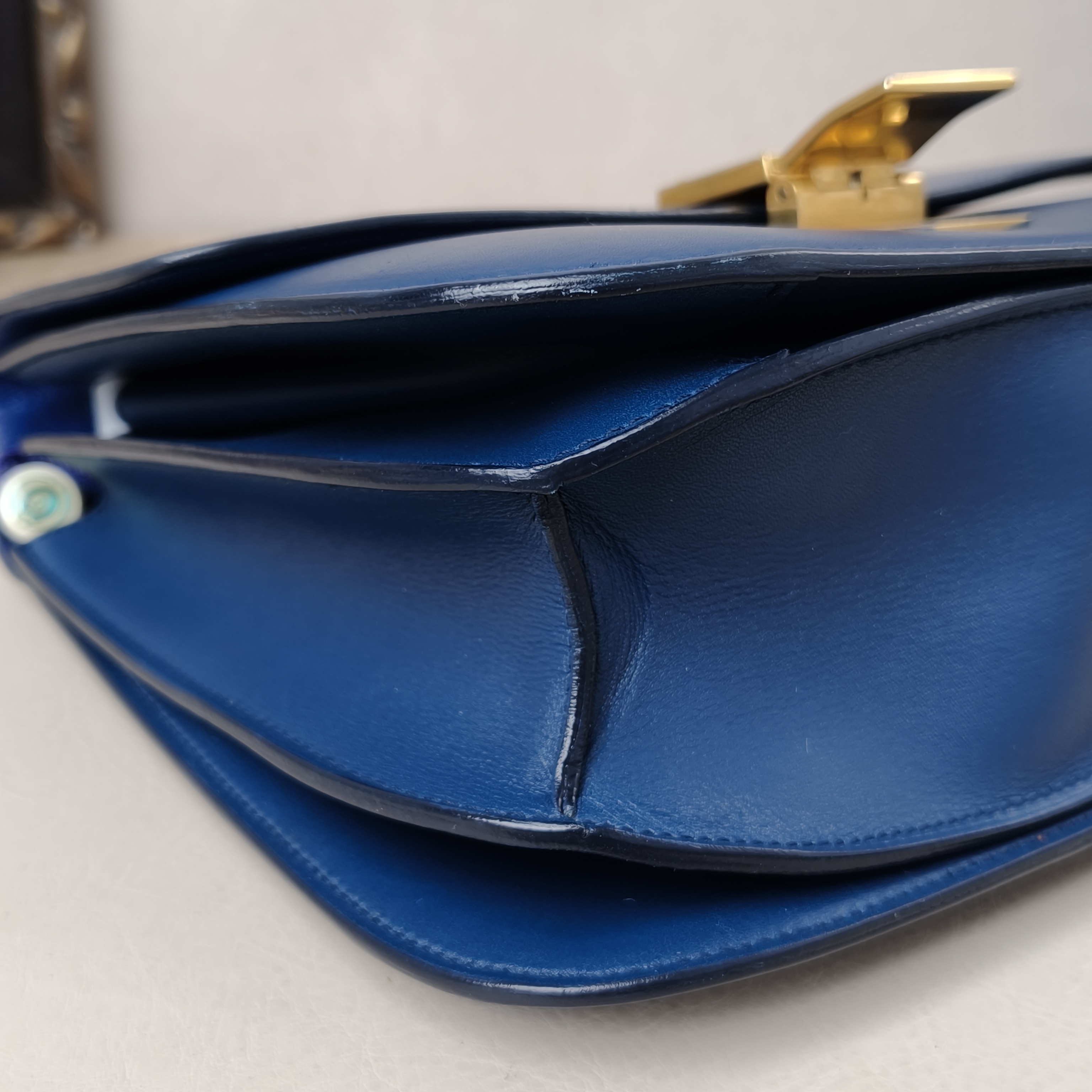 CELINE Classic Box Conditioned Medium Navy Calfskin · Shoulder Strap · 24 × 7 × 18 cm — cover view 11 of 11