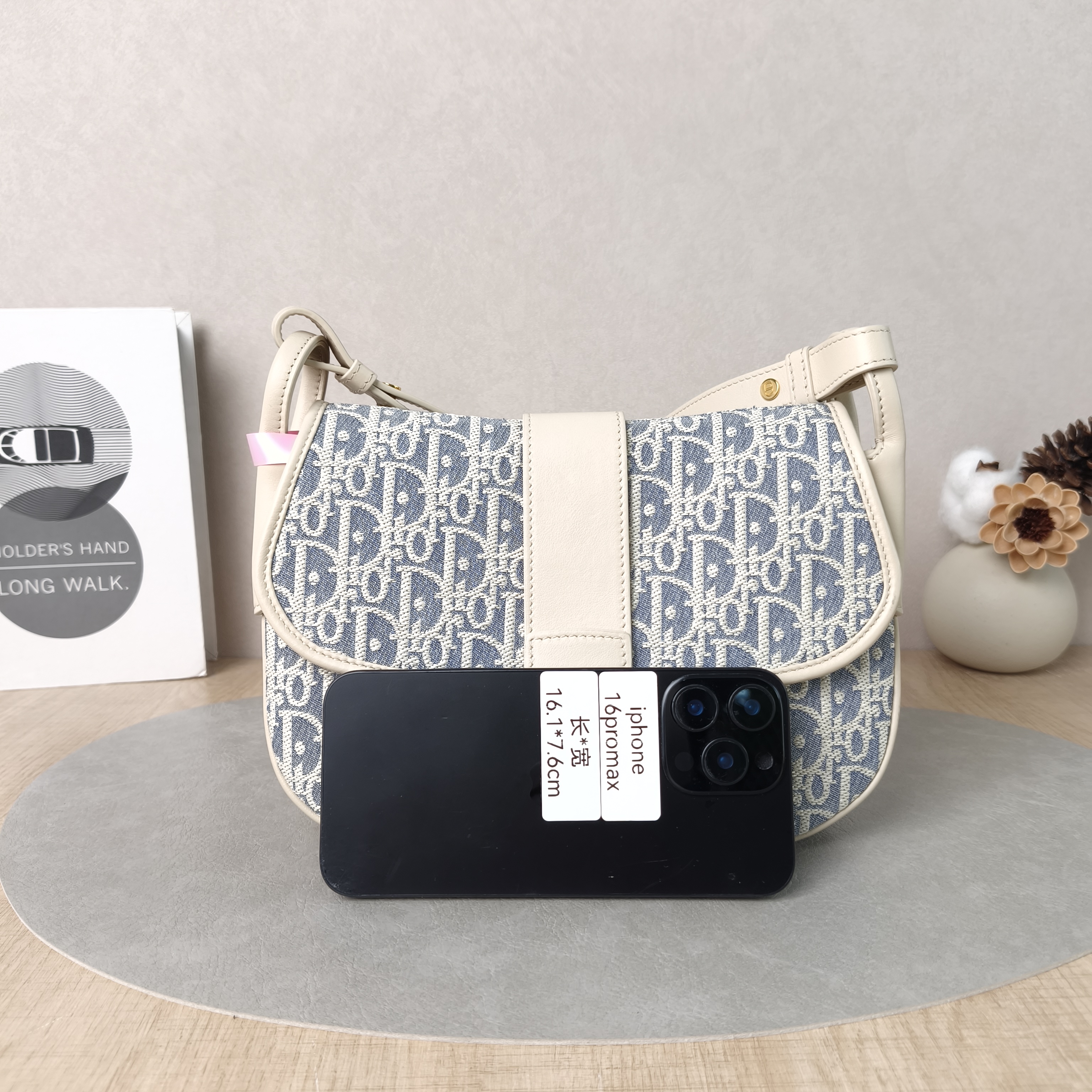 DIOR Crossbody Bag30Montaigne Blue Beige Canvas Medium24 × 9 × 17 cm — cover view 4 of 5