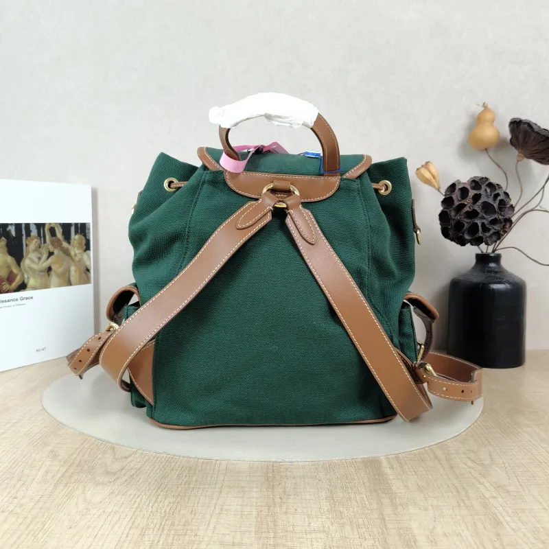 Miumiu Backpack Backpack Green Canvas Large25 × 12.5 × 29.5 cm — cover view 4 of 6