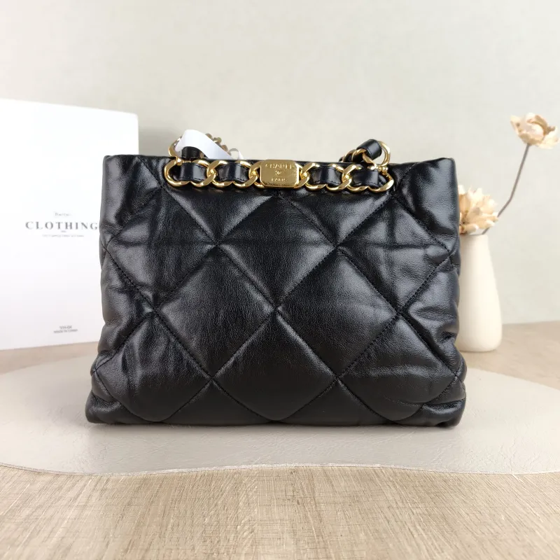 Chanel Shoulder Bag 22b Small Shopping Tote Black Lambskin Small 25 × 10 × 20 cm — cover view 5 of 5