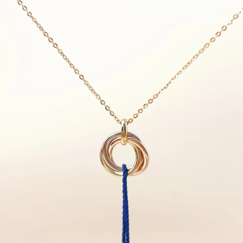 CARTIER Necklace Trinity Collection Necklace 18KW hite Gold Yellow Gold Rose Gold Small 42cm — cover view 3 of 10