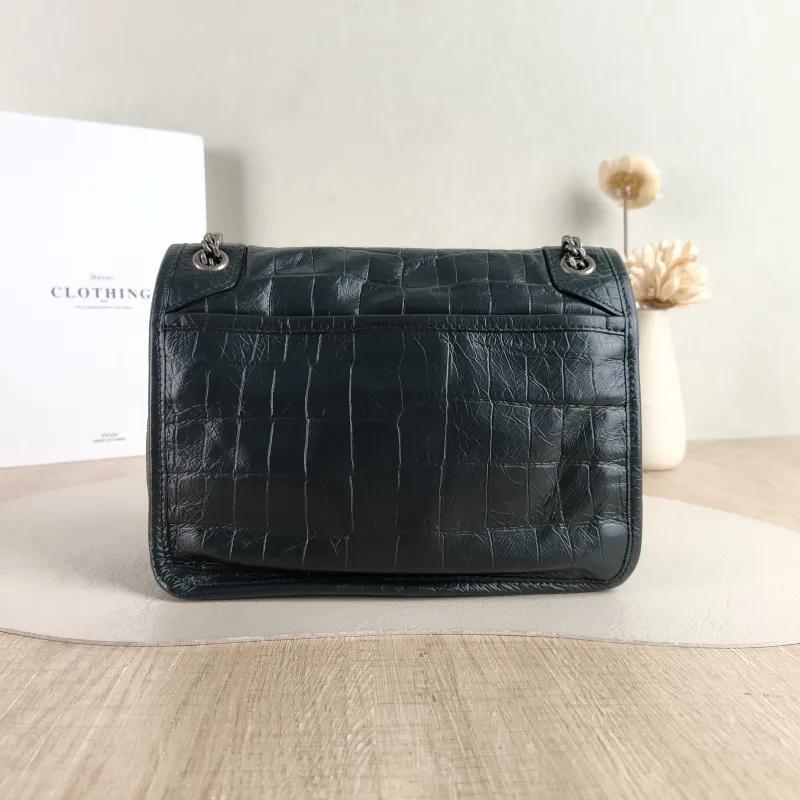 SAINT LAURENT Crossbody Bag Niki D Green Waxed Leather Small 21 × 7.5 × 16 cm — cover view 5 of 5
