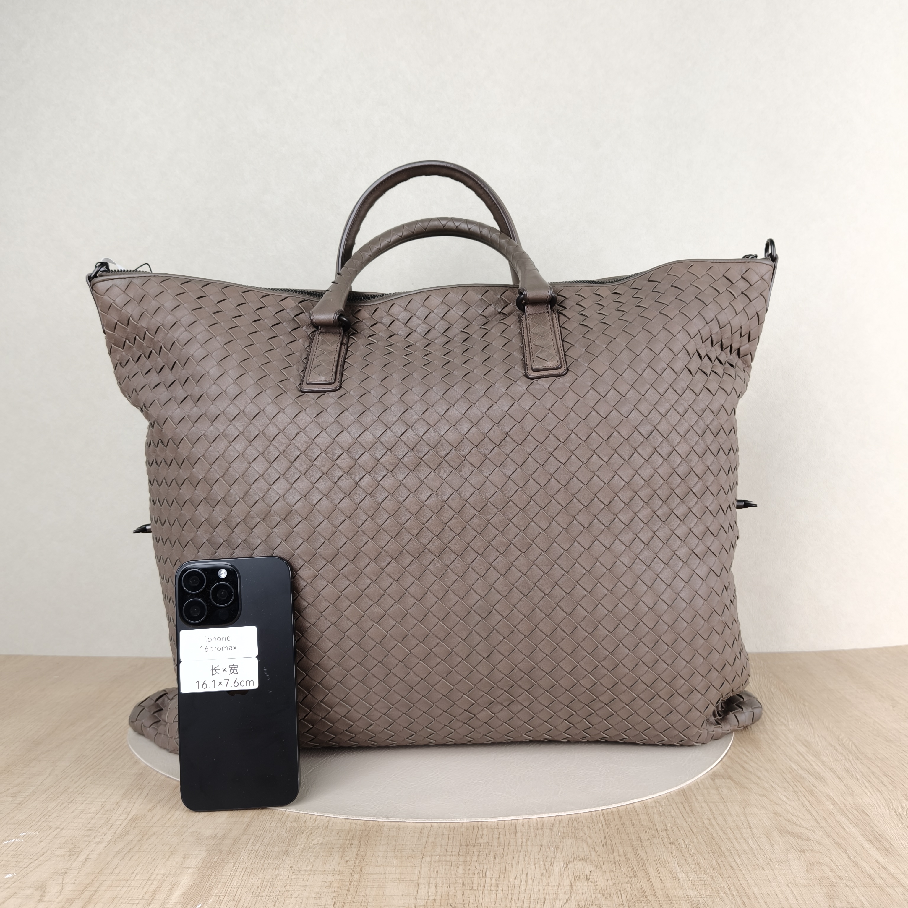 Bottega Veneta Top Handle Bag Woven Top Handle Bag Brown Calfskin One Size50 × 3 × 42 cm — cover view 3 of 5