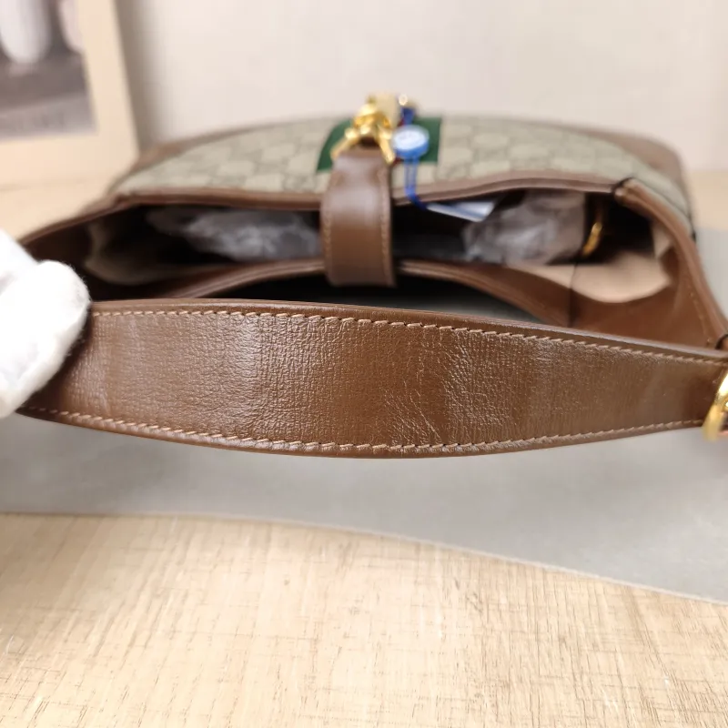 GUCCI Shoulder Bag Jackie 1961Collection Monogram PVC Medium 27.5 × 4 × 19 cm — detail view 13 of 14