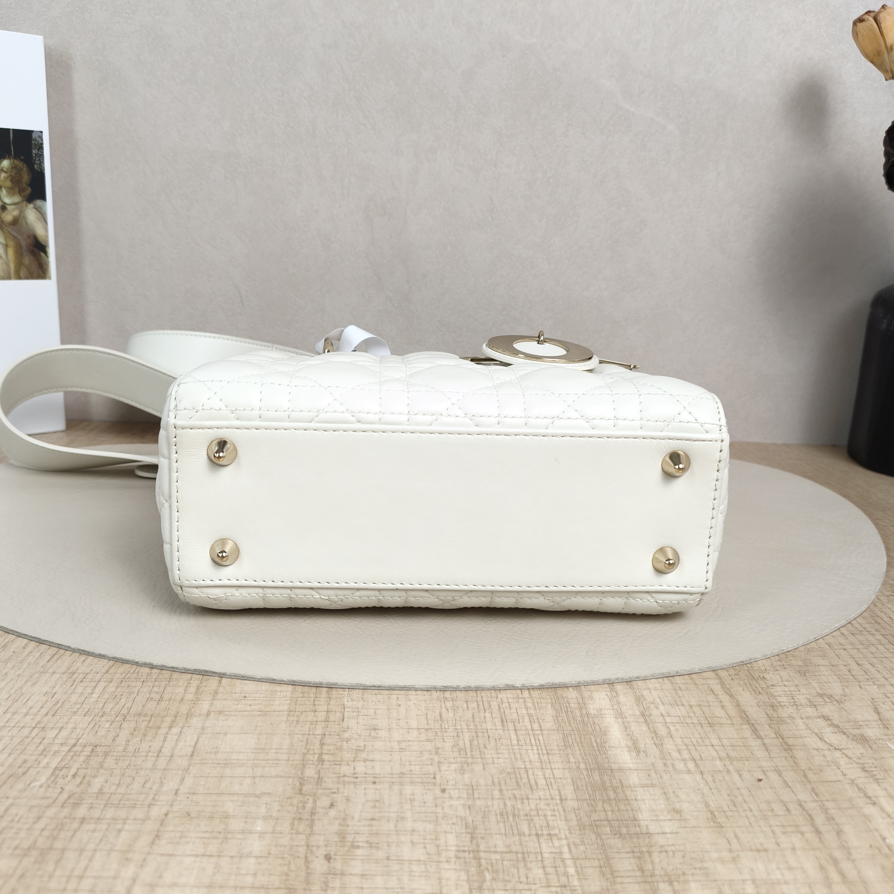 DIOR Top Handle Bag Lady Lady Dior Bag White Lambskin Small20 × 8 × 18 cm — cover view 5 of 6