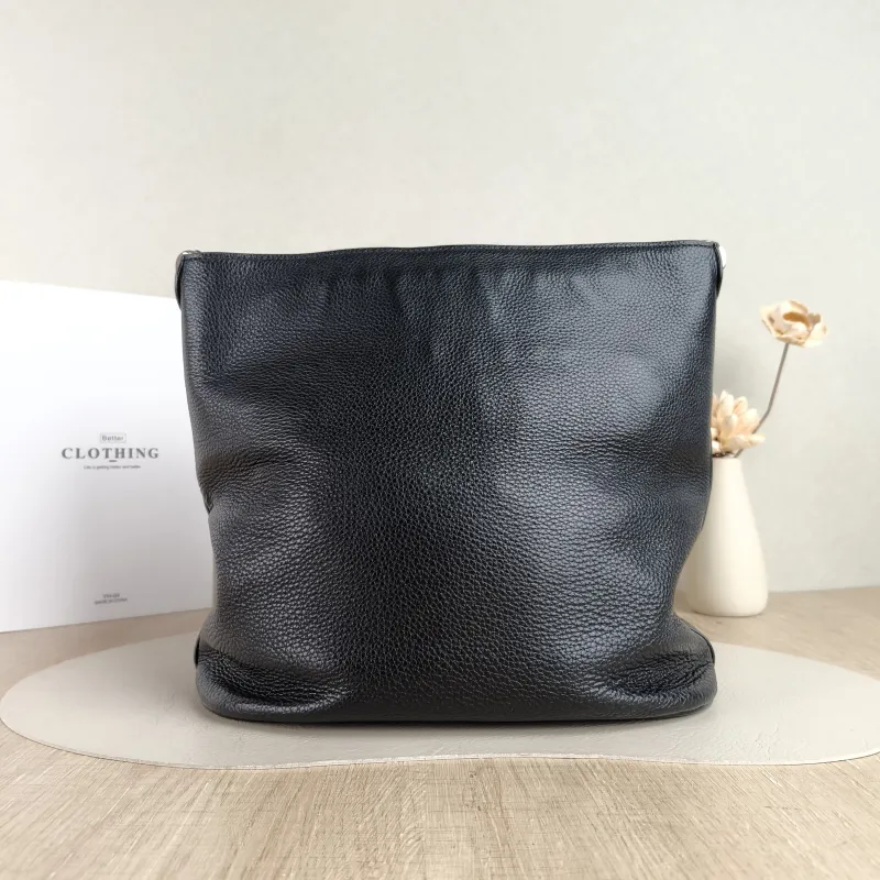 PRADA Shoulder Bag Bucket Bag Black Calfskin One Size 28 × 15 × 27 cm — cover view 3 of 5
