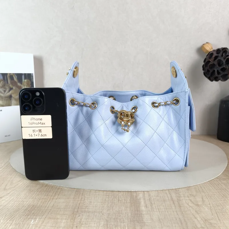 Chanel Crossbody Bag 25Bag Blue Grained Calfskin Mini 22 × 12.5 × 20 cm — cover view 3 of 6