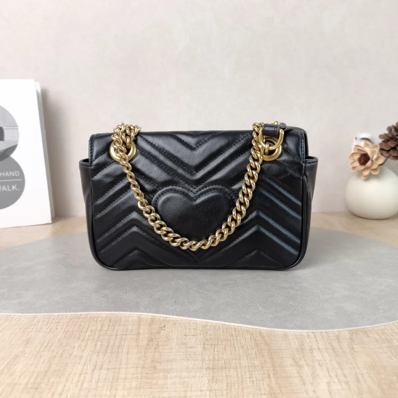 GUCCI Crossbody Bag GG Marmont Small Marmont 22 Black CC alfskin Small 22 × 6 × 13 cm — cover view 5 of 5