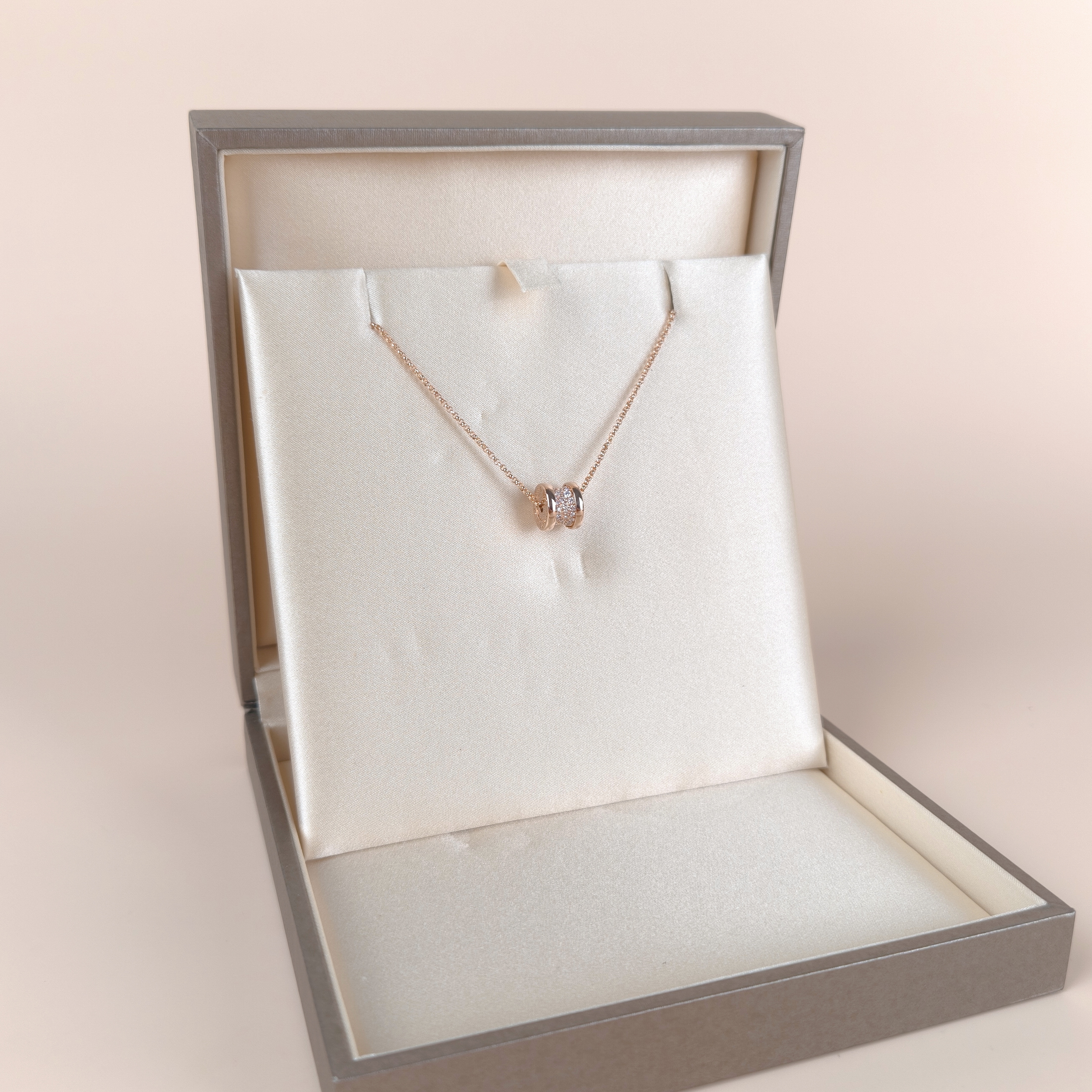 Bvlgari Necklace B.zero1 Pavé Diamond Rose Gold Diamond18KR ose Goldmini43cm — cover view 9 of 9