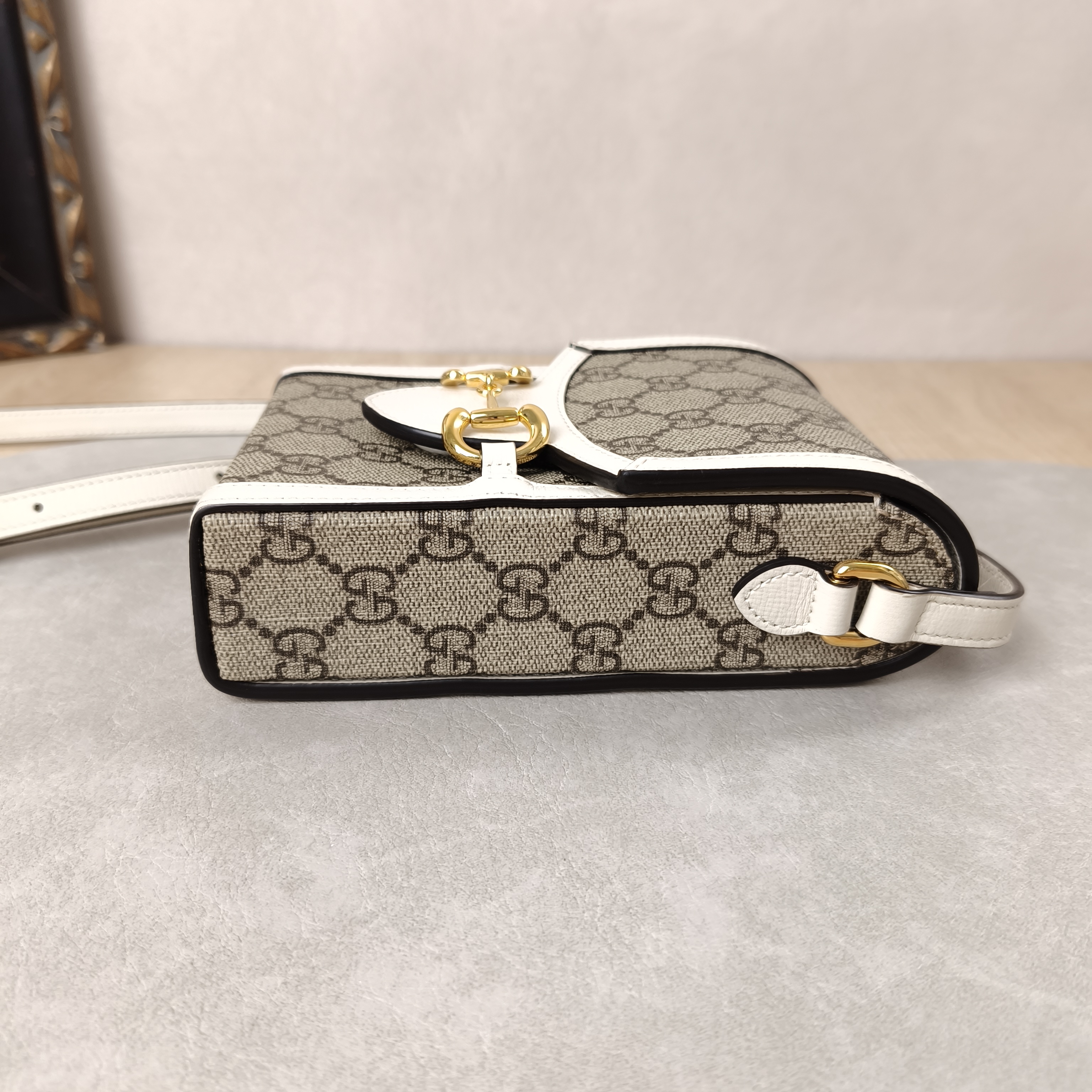 GUCCI Crossbody Bag Horsebit 1955Collection Mini White PV Cmini11.5 × 4 × 17 cm — cover view 2 of 12