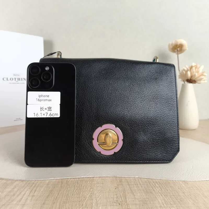 FERRAGAMO Shoulder Bag Black Calfskin 24.5 × 11.5 × 18 cm — cover view 4 of 5