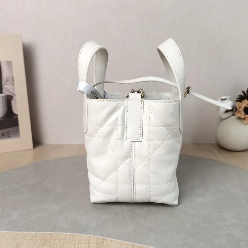 DIOR Shoulder Bag TOUJOURS Edition White Calfskin Mini 13 × 12 × 15 cm — detail view 4 of 11