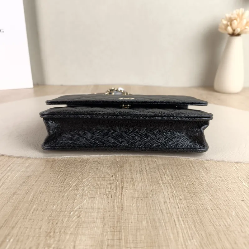 Chanel Crossbody Bag CF WOCWOC Bag coco Black Grained Calfskin Mini 19.2 × 3.5 × 12.3 cm — cover view 6 of 6