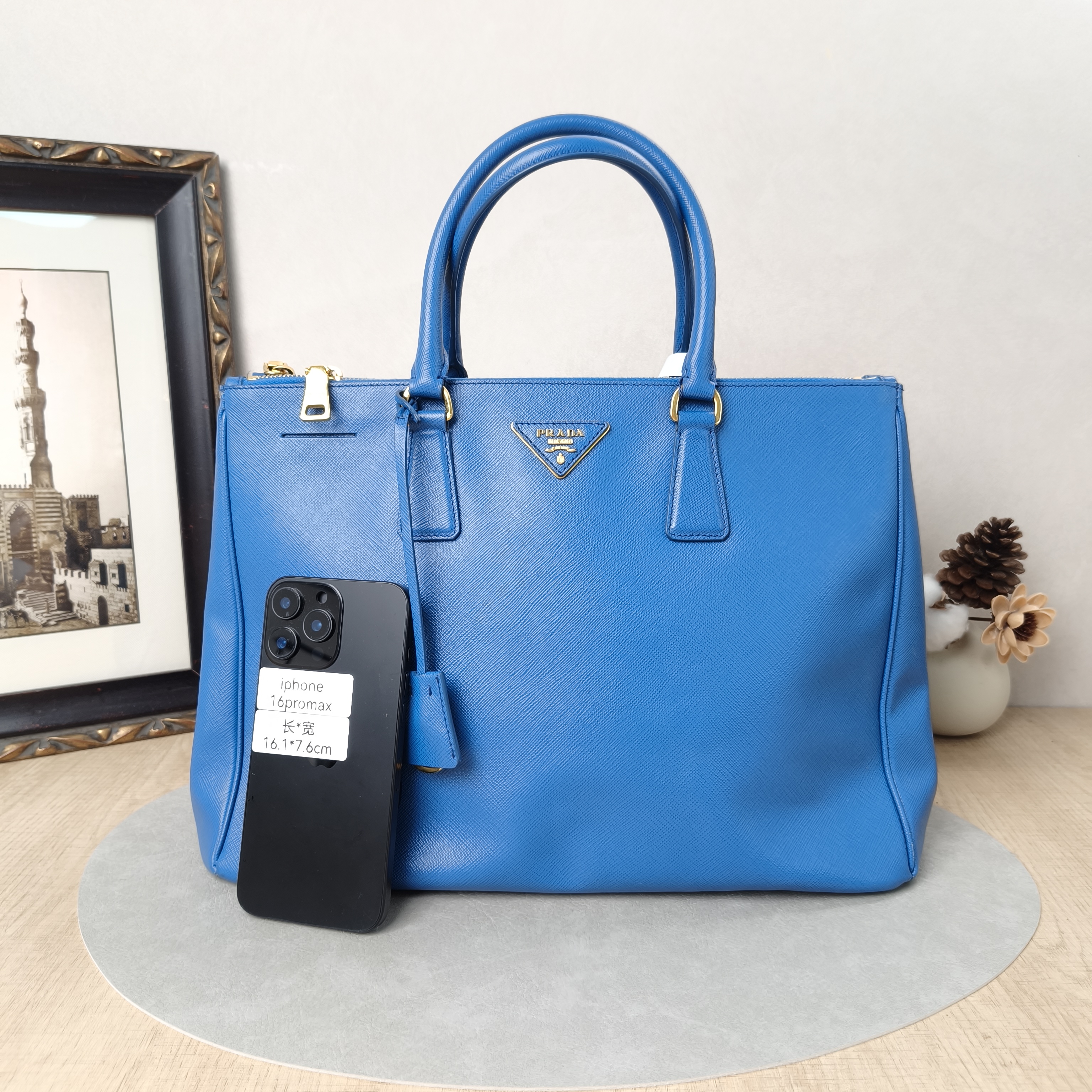 PRADA Top Handle Bag Galleria Galleria Bag Edition Blue Calfskin Medium33 × 14 × 24 cm — cover view 2 of 5