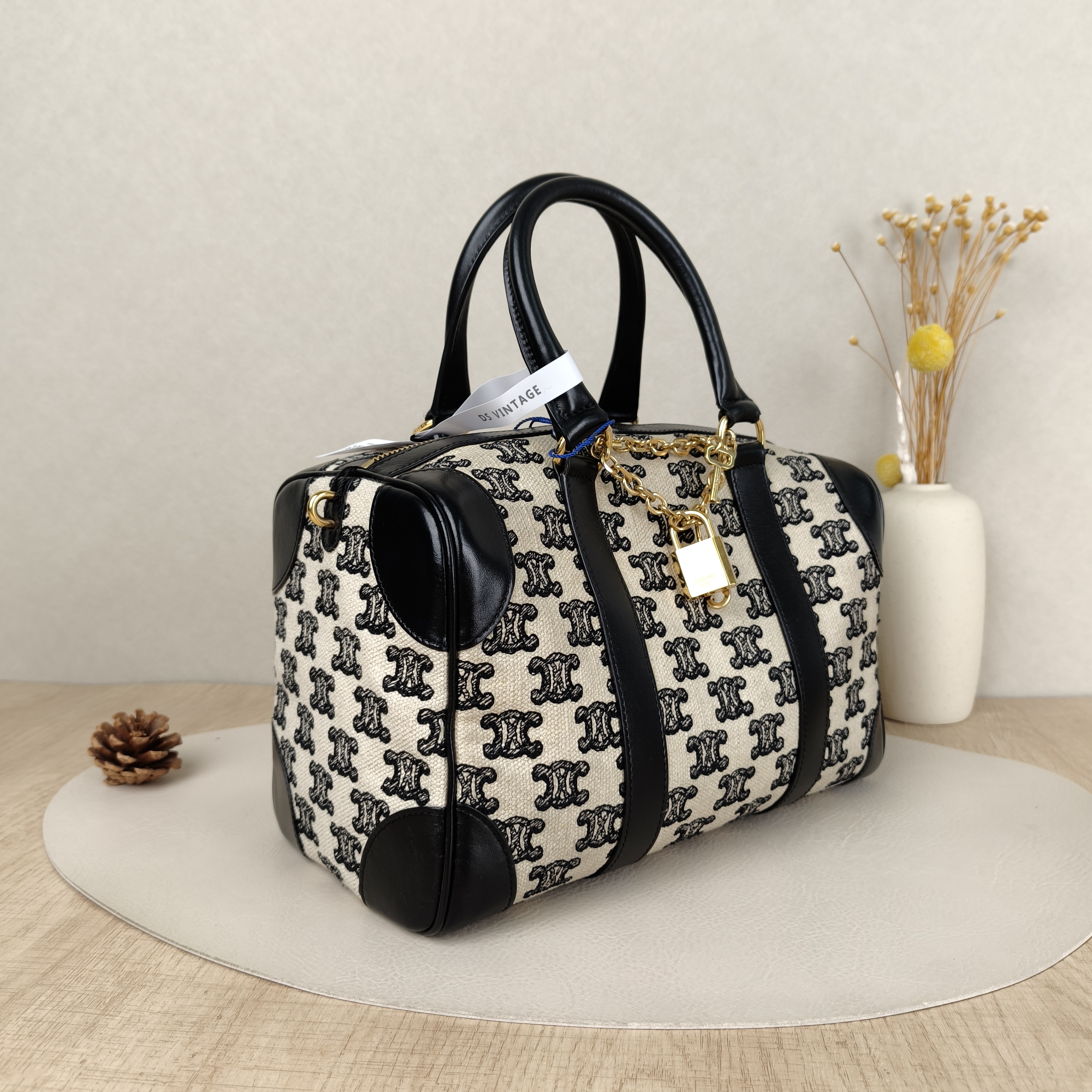 CELINE Crossbody Bag Black · White Canvas One Size26 × 14 × 16 cm — cover view 3 of 5