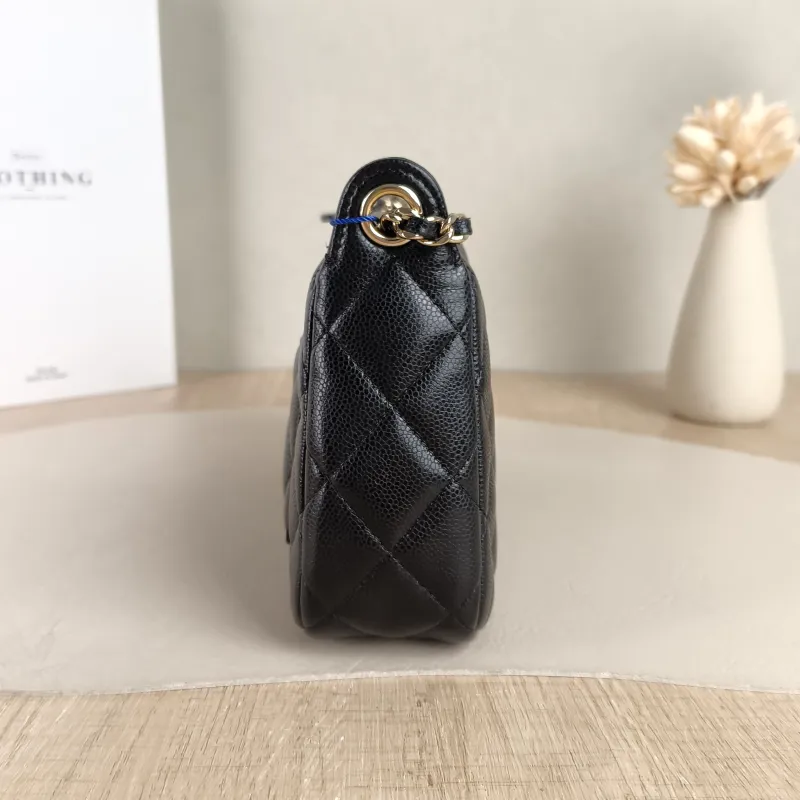 Chanel Crossbody Bag Black Grained Calfskin One Size 21 × 5.5 × 12 cm — detail view 7 of 13