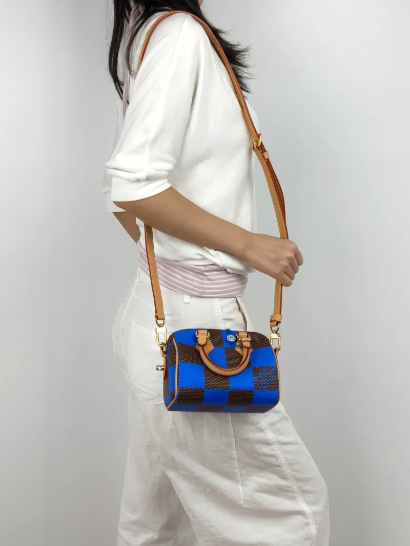 Louis Vuitton Crossbody Bag Speedy 18 PVC 18 × 10 × 12 cm — on-model view 2 of 4