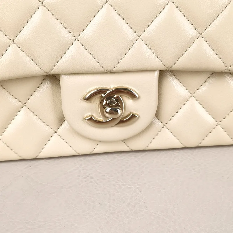 Chanel Crossbody Bag Classic Flap Large Mini CF Mini Beige Lambskin mini 20 × 6 × 12 cm — detail view 6 of 16