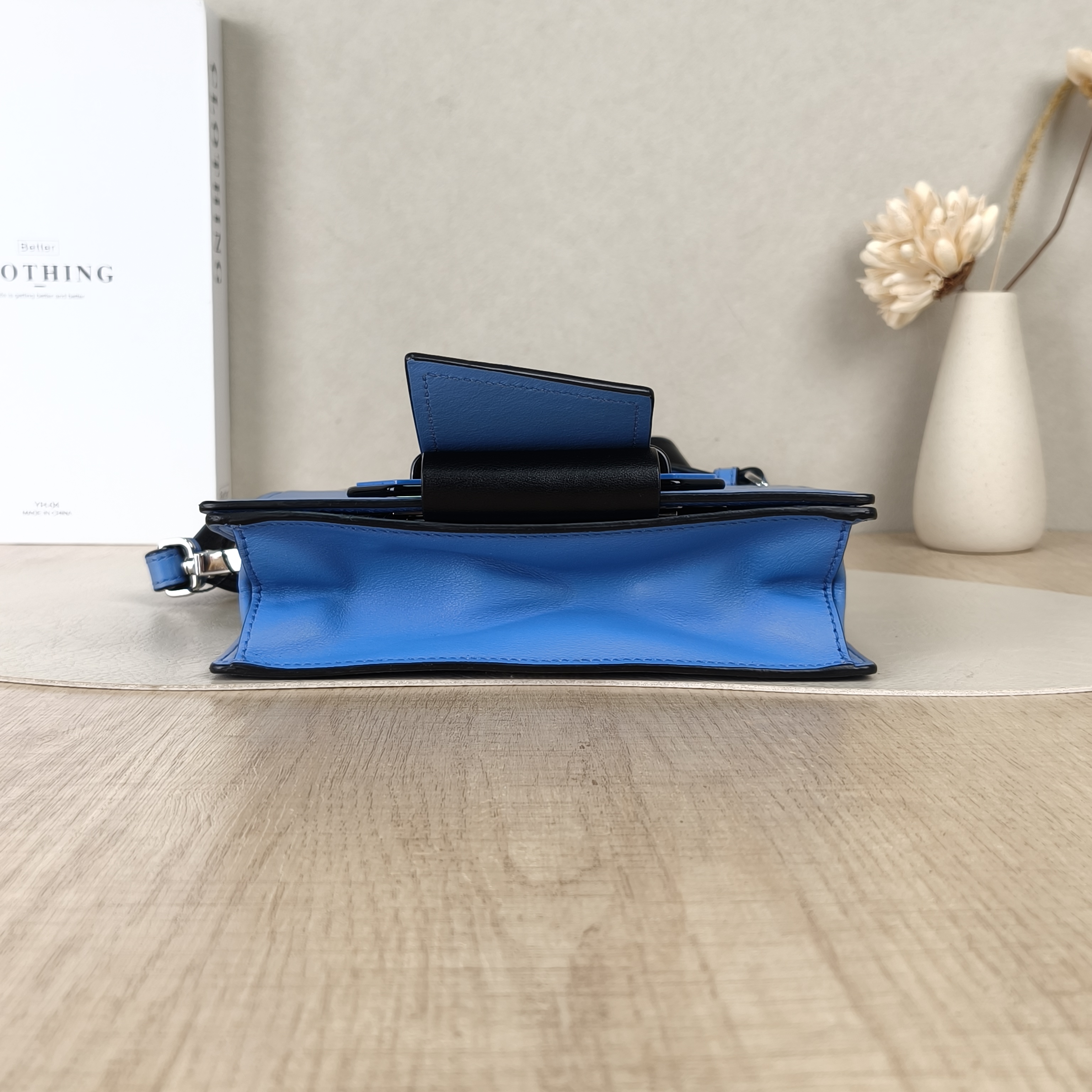 PRADA Shoulder Bag Plex Ribbon Blue Calfskin One Size — cover view 4 of 5