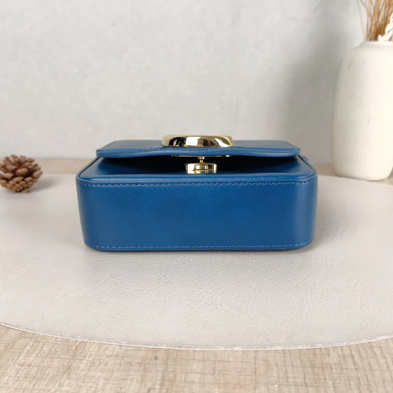 Chloé Crossbody Bag Top Handle Crossbody Bag Blue Calfskin One Size 16 × 5 × 14 cm — cover view 5 of 5