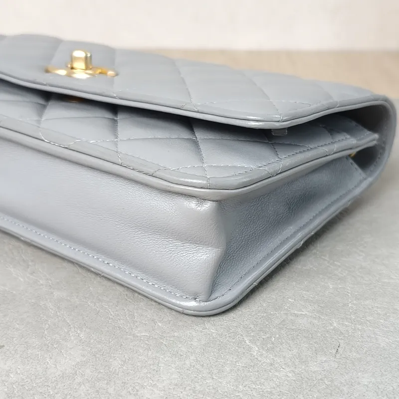 Chanel Crossbody Bag CF WOCWOC Bag Grey Lambskin Mini 19.2 × 3.5 × 12.3 cm — detail view 10 of 12