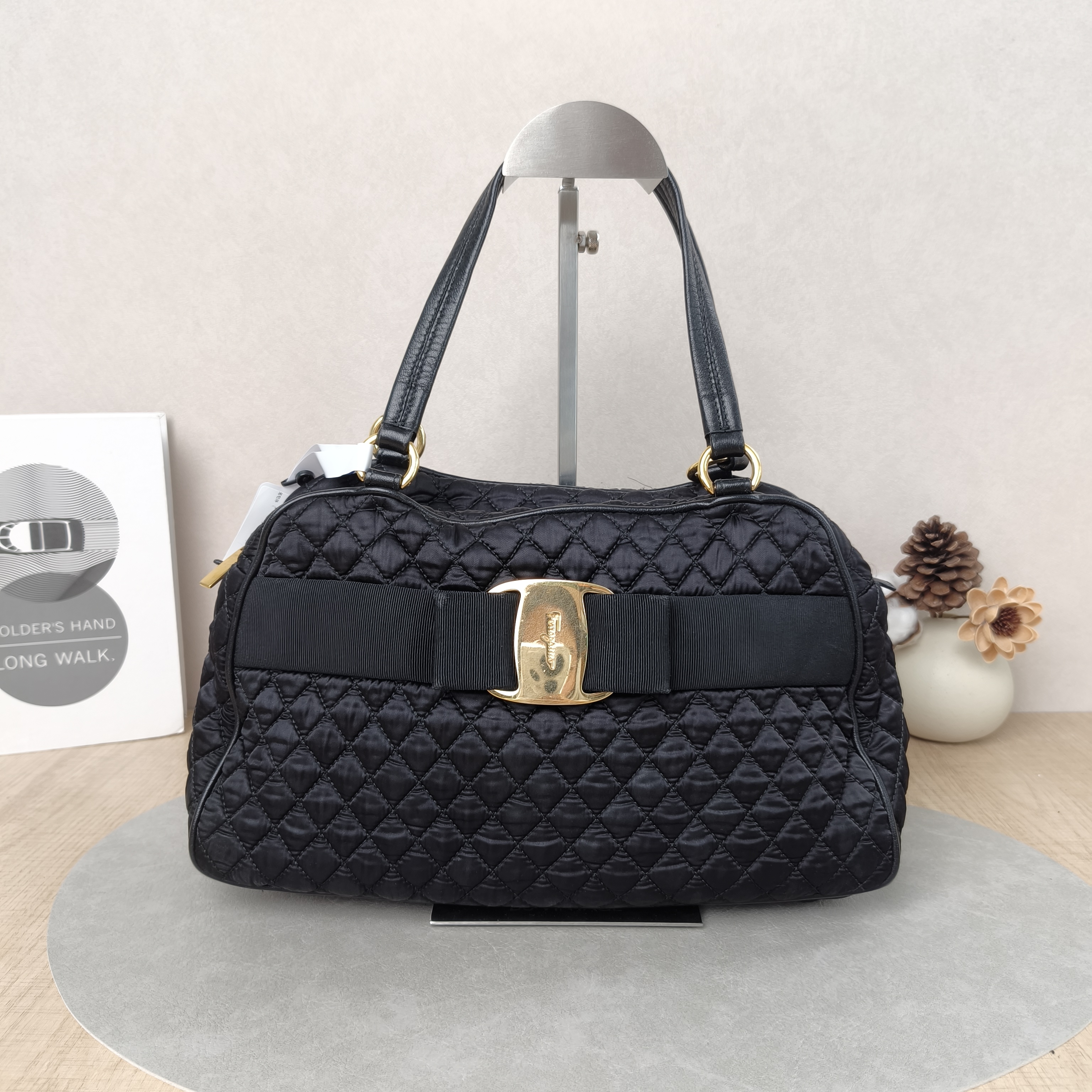 FERRAGAMO Shoulder Bag Tote Bag Black Nylon One Size31 × 9 × 18 cm