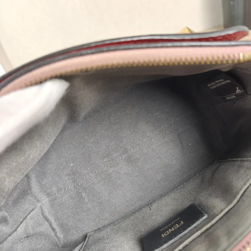 FENDI Crossbody Bag by the way Red Calfskin Mini 20.5 × 9 × 12 cm — detail view 11 of 11