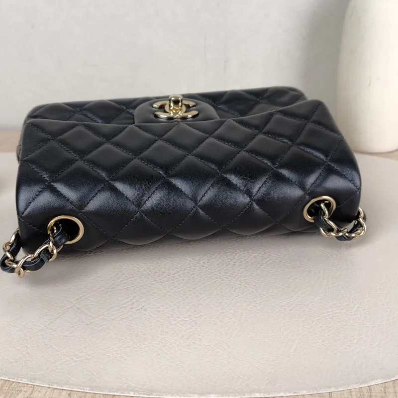 Chanel Crossbody Bag Classic Flap Large Mini CF Mini Black SL ambskin mini 20 × 6 × 12 cm — detail view 10 of 13