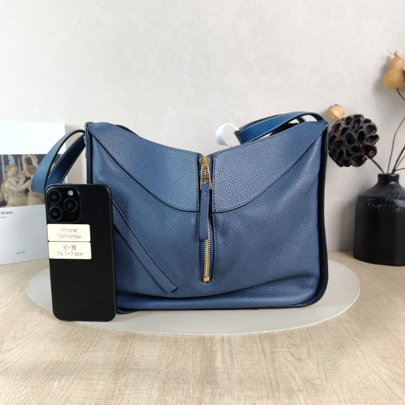 LOEWE Crossbody Bag Hammock Navy Calfskin Medium 29 × 14 × 32 cm — cover view 2 of 6