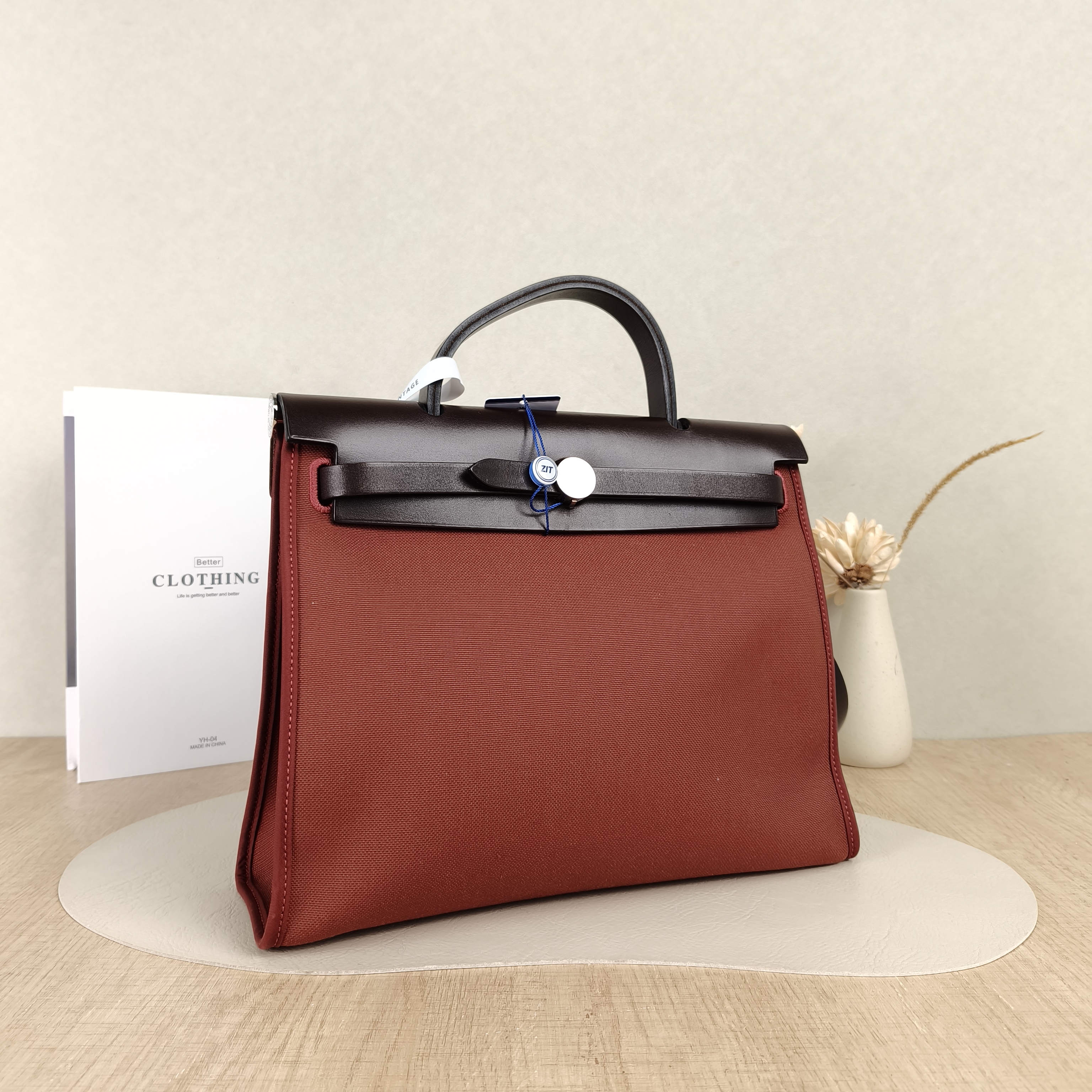 Hermès Crossbody Bag Herbag 3155 Canvas Medium30.5 × 11 × 25.5 cm — cover view 4 of 5