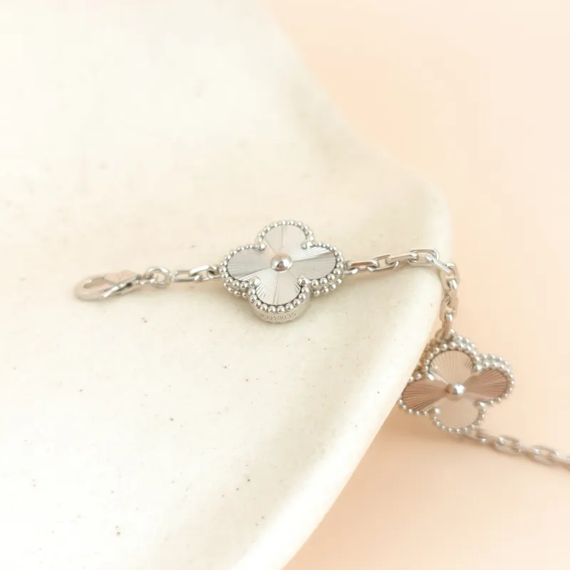 Van Cleef & Arpels Bracelet Alhambra Alhambra Collection Five-Motif Bracelet White Gold 18KW hite Gold Vintage Small 19cm — cover view 6 of 8